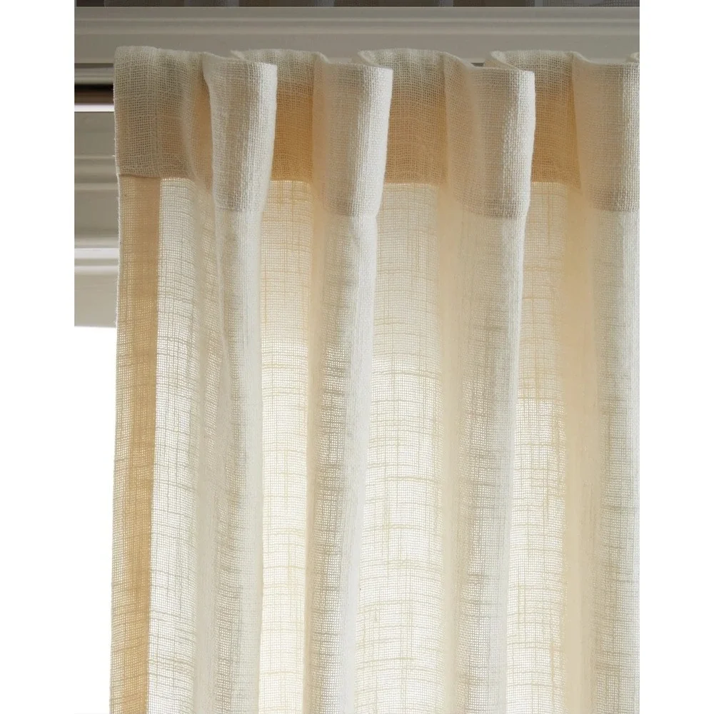 Quince 100% Cotton Sheer Curtains Set of 2 48